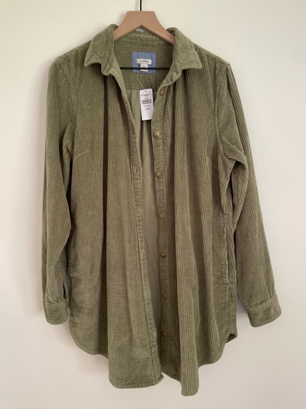 L.L.Bean Corduroy Shirt Jacket in Sage